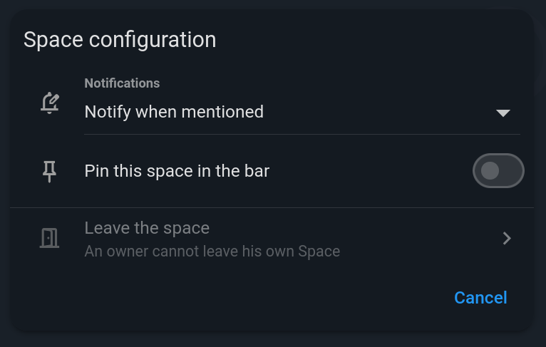 The Space configuration