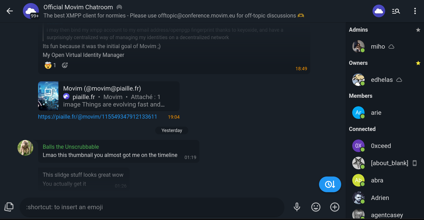 Browsing old messages