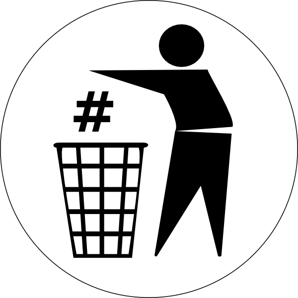 Put hashtag in the bin